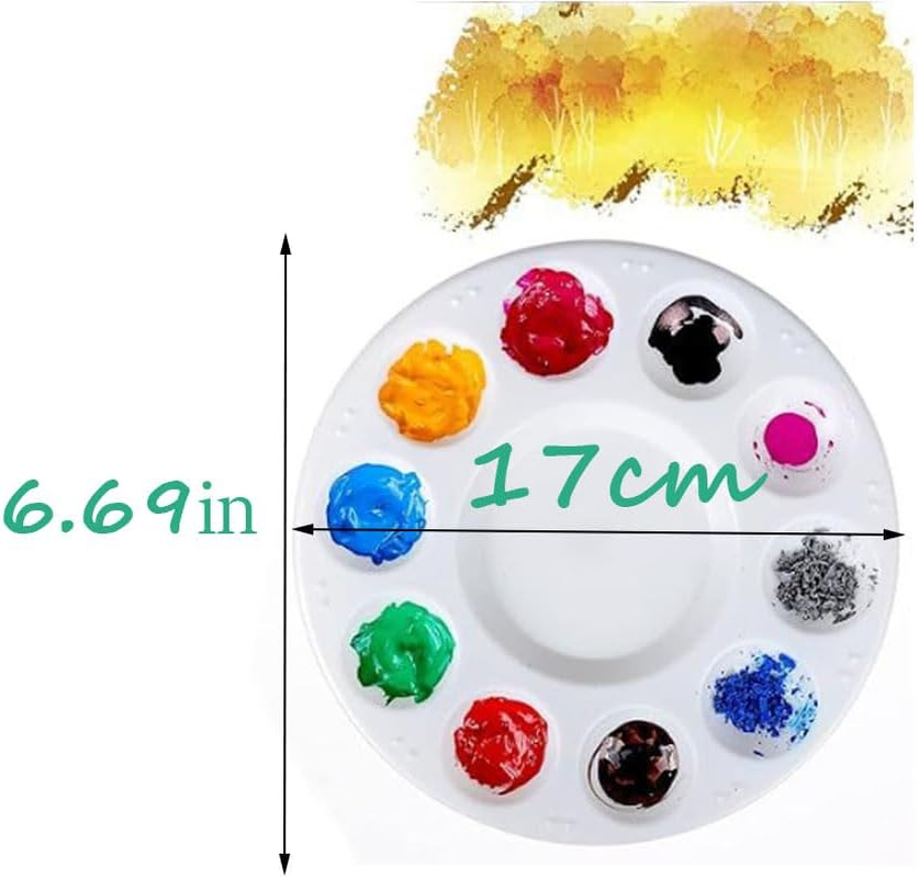 Armastuse 20PCS Paint Tray Palettes Plastic,Art Painting Palettes with 10 Wells for Acrylic Oil Watercolor DIY Craft Professional Art Painting, Washable