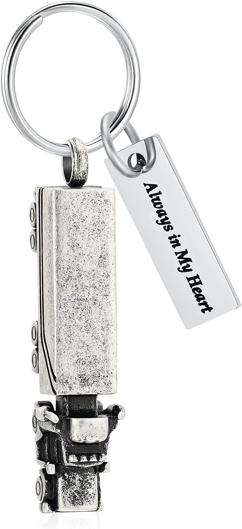 AIWENXI Cremation Jewellery 18 Wheeler Tractor Truck Urn Keychain for Ashes for Women Men Memorial Human Ash Pendant for Pet Dog Cat