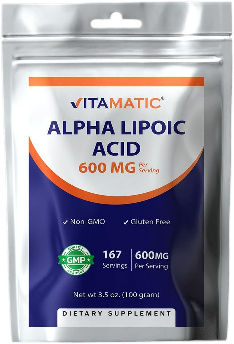 Vitamatic Pure Alpha Lipoic Acid (ALA) 600Mg per Serving - 167 Servings - Non-Gmo & Gluten Free image number 5
