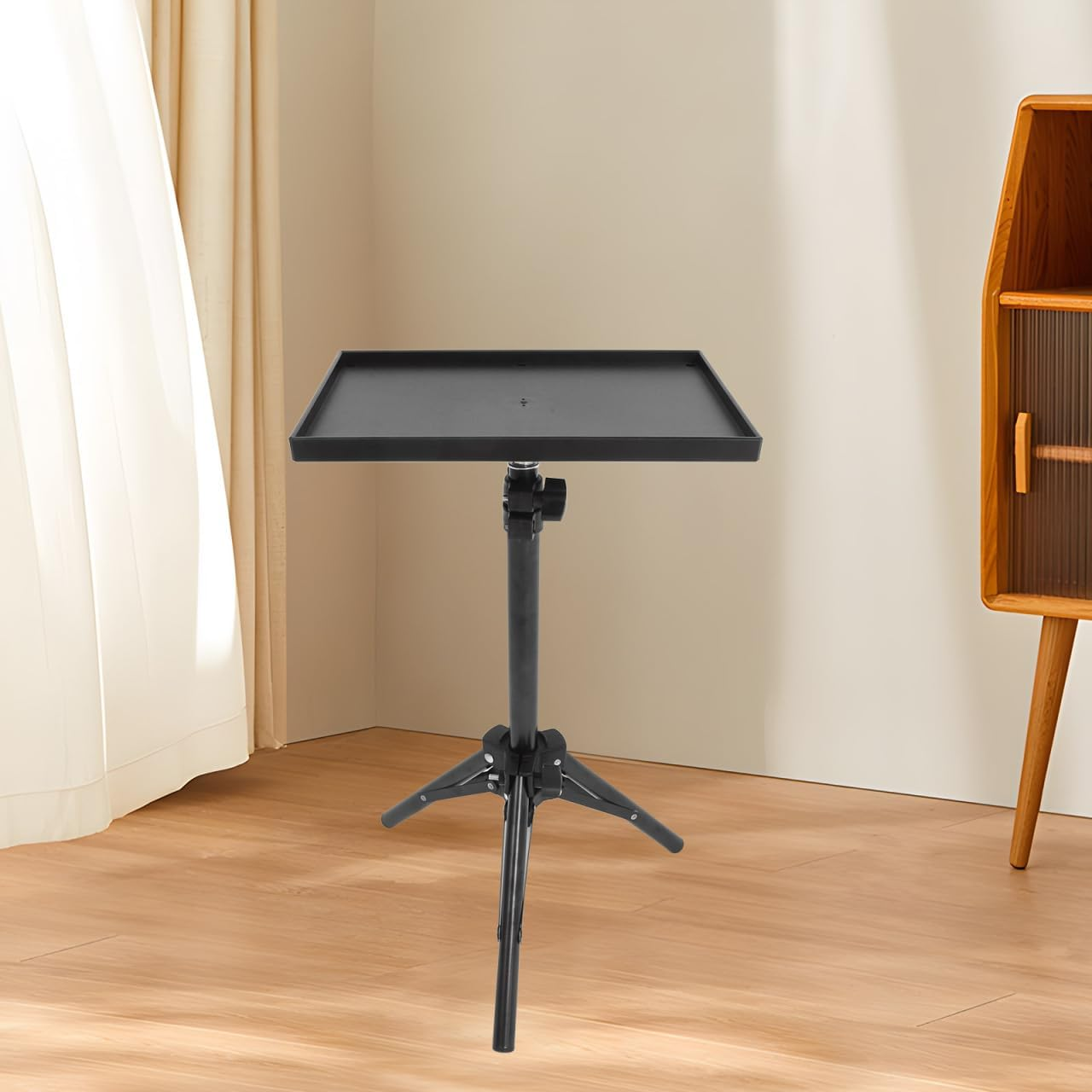 Alasum Adjustable Projector Stand Tripod for Laptop, Heavy Duty Floor Stand with Anti-Drop Tray, Ideal for Home, Office, Dj, and Presentations, Black, 18.9 X 9.8 X 9.8 Inches image number 6
