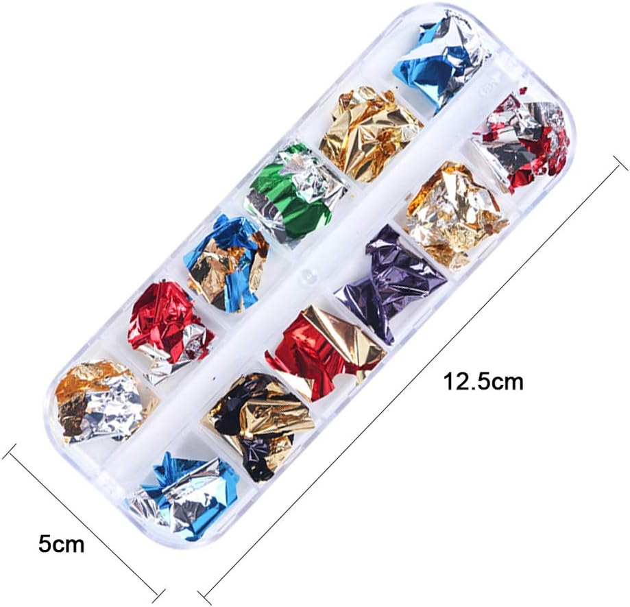 EBANKU 36 Color Holographic Nail Art Foil Flakes Laser Nail Glitter Paillette Chip for Nails Decorations Nail DIY Accessories Decals for Party Festival image number 1