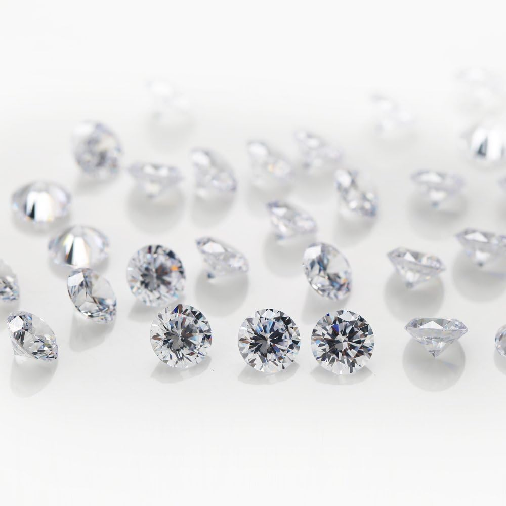 1000PCS 1.0~2.5Mm 5A round Machine Cut White Cubic Zirconia Stone Loose CZ Stones JIANGYUANGEMS image number 2