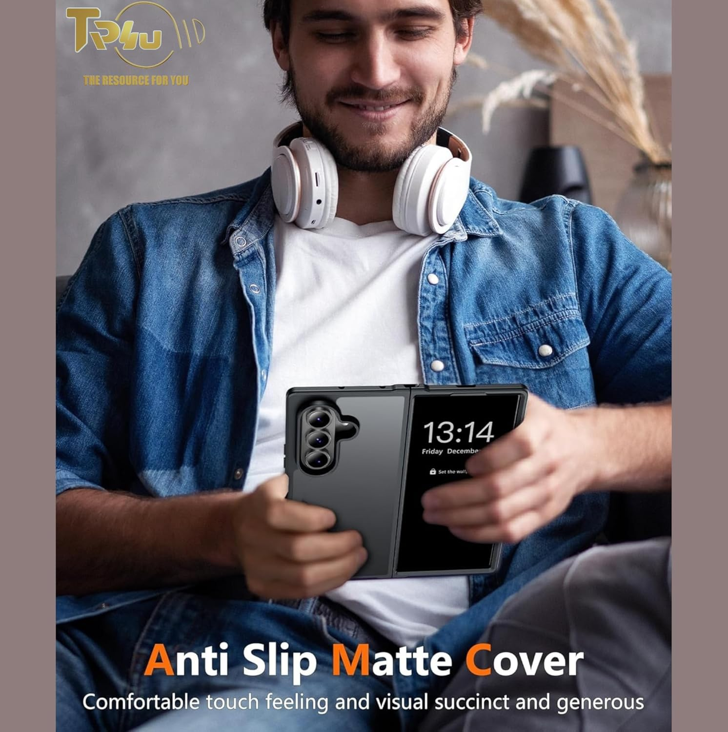 TR4U the Resource for You Matte Case Frosted Black Compatible with Samsung Galaxy Z Fold 7 [Shockproof] [Military Grade Protection] [Non-Slip Slim Fit] Protective Case for Z Fold 7 8.2-Inch (2025) image number 6