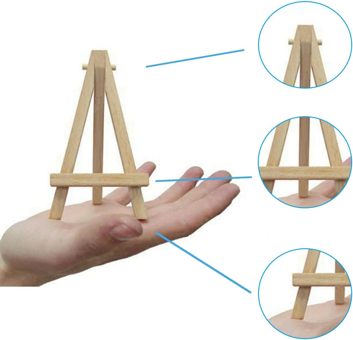 Yotsuba 10 Pieces 6 Inch (15.2X8.5Cm) Mini Wooden Easels - Versatile Table Card Stand & Display Holder