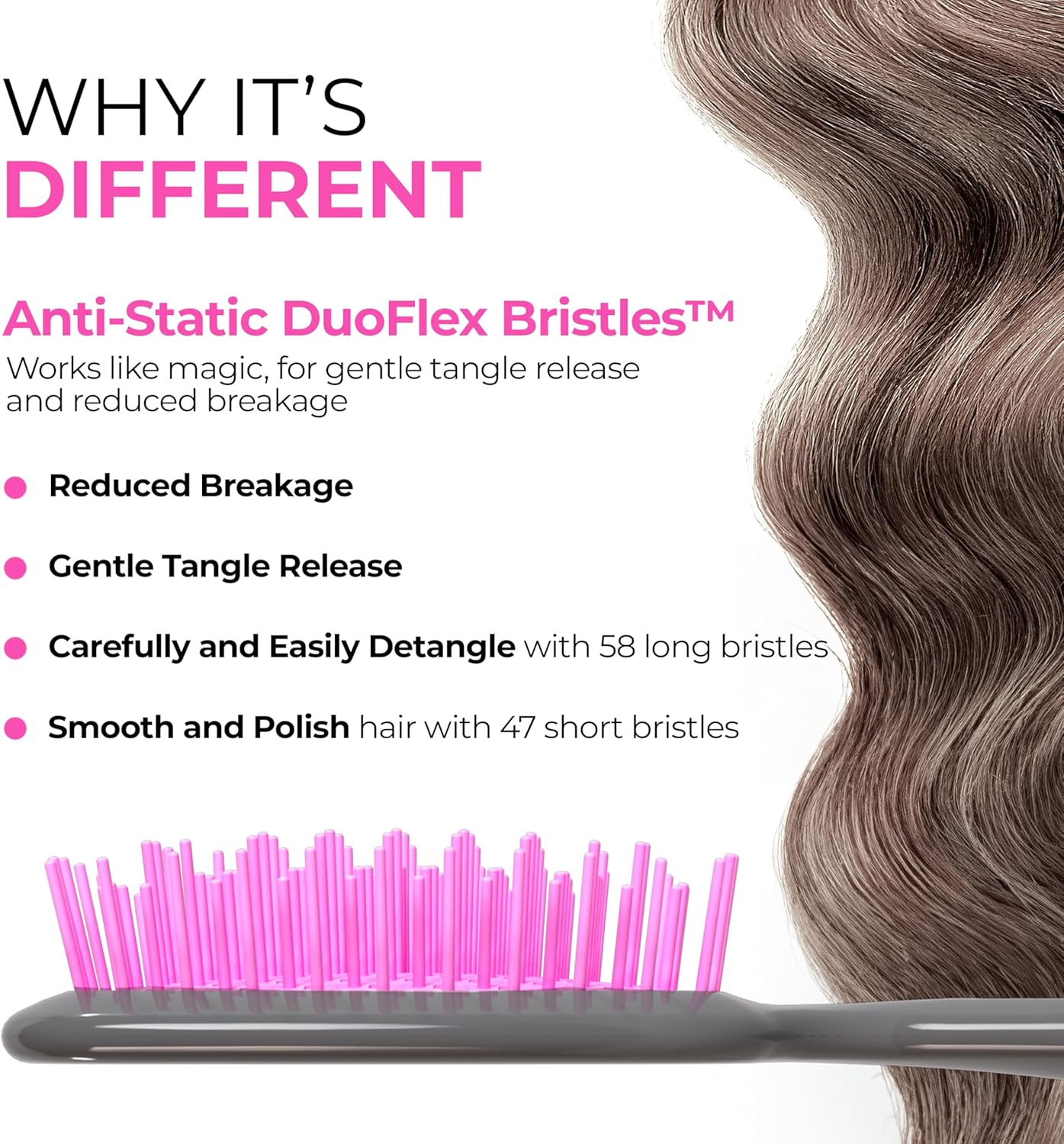 FHI HEAT Unbrush Wet & Dry Vented Detangling Hair Brush, Lavender/Grey image number 4