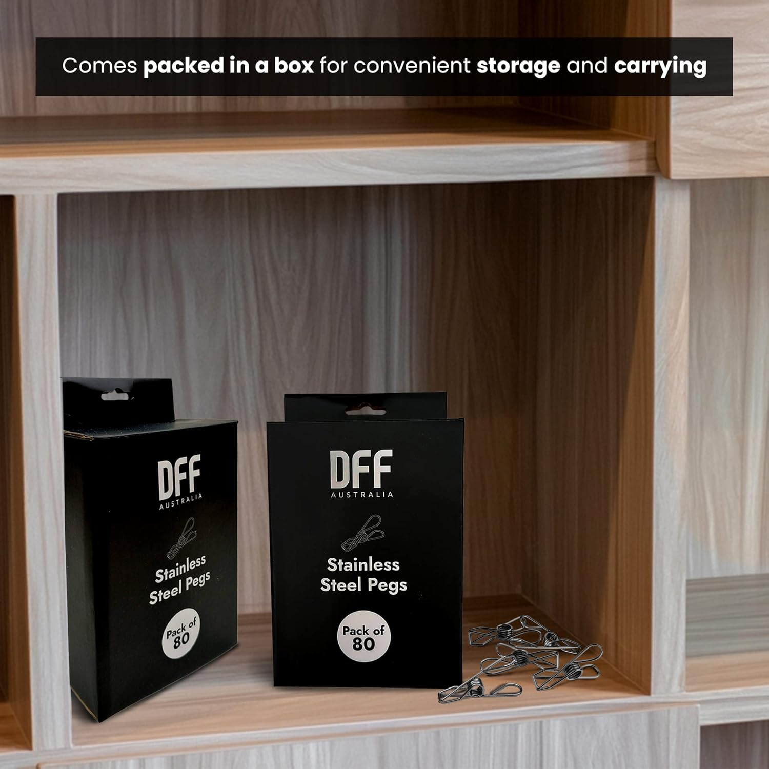 DIRECT from FACTORY Stainless Steel Pegs (Pack of 80) &ndash; 5.5X1.3X2.5 Cm, Metal Hanging Clips for Clothes, Towels, Socks, Pictures, Paper &ndash; Heavy Duty, Windproof, Multipurpose Wire Pins for Laundry image number 2