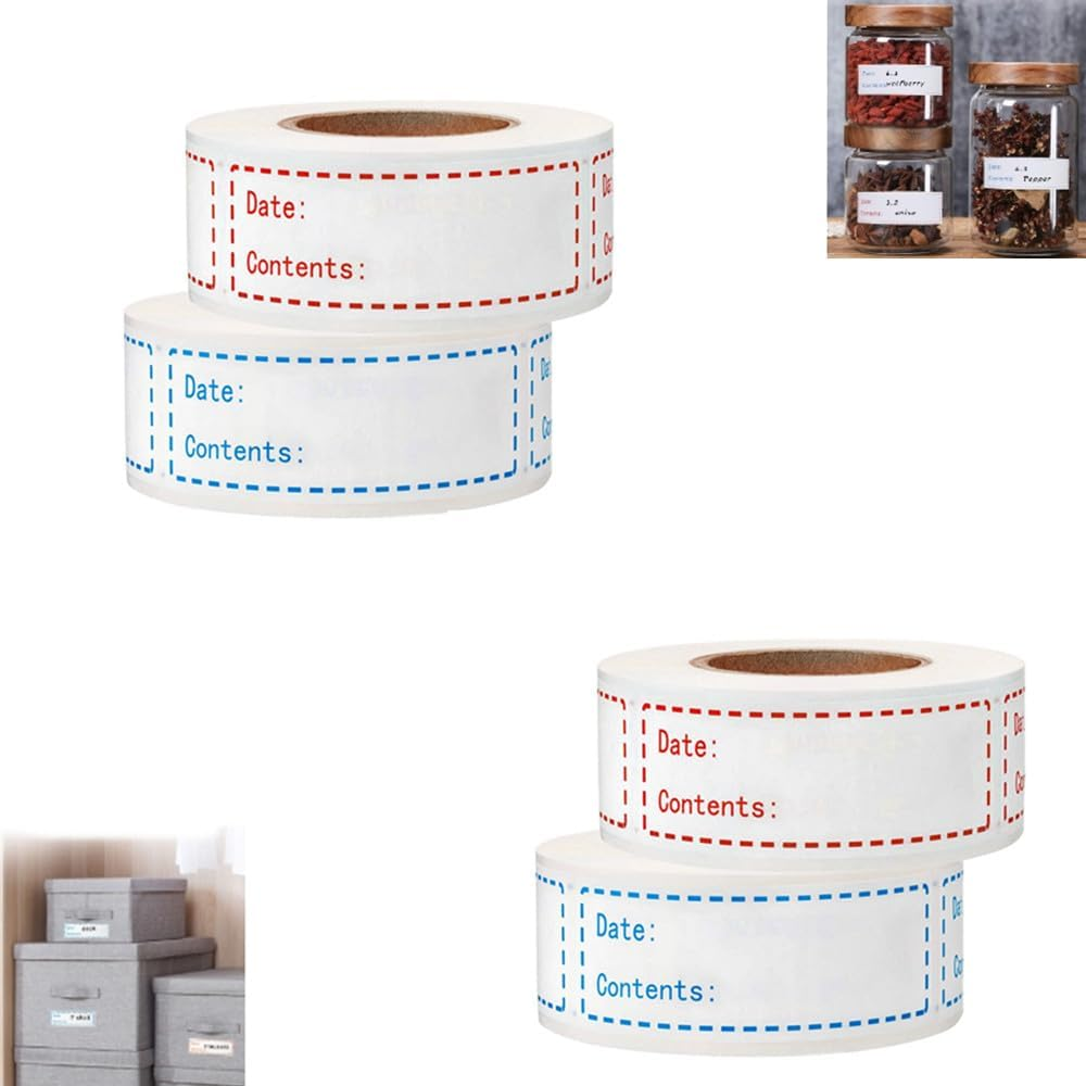 Freezer Labels, Cuicanfla Food Freezer Labels,500 Pcs Truly Removable Pantry Labels, Spice Labels, Kitchen Labels, Easy Clean Writable Date Stickers for Containers, Mason Jar, Bottle image number 3