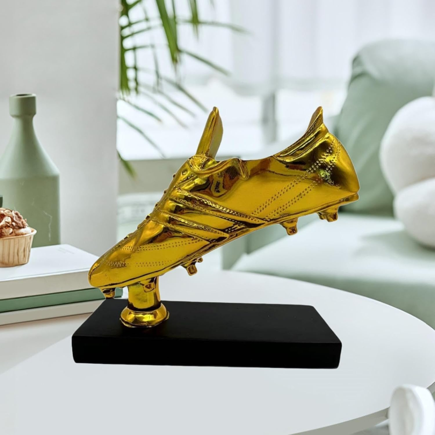 Generic Golden Boot Soccer Trophy Sculpture Figurine Resin Trophy for Home Decor Entrance image number 5