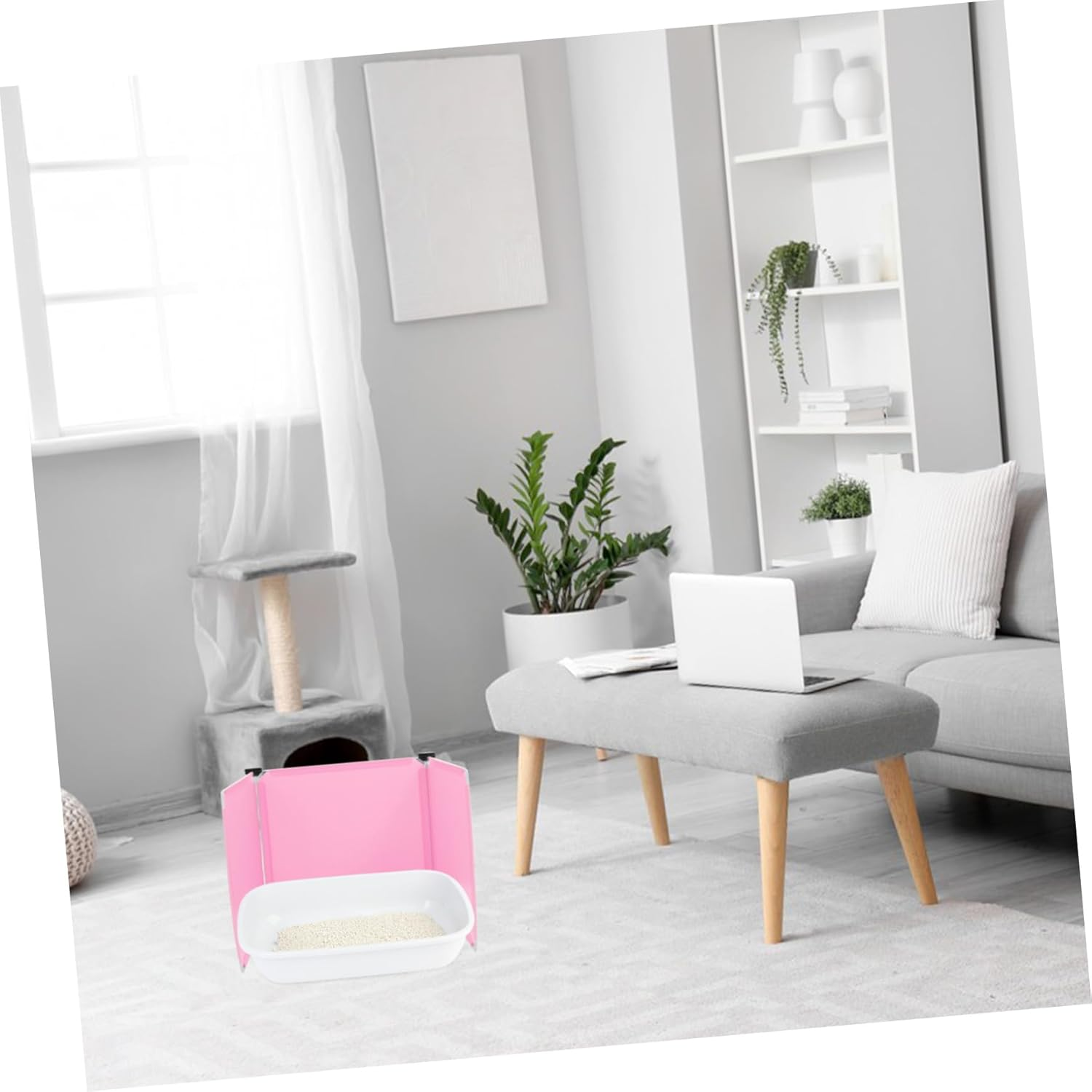 Parliky Cat Litter Box Enclosure Set 3Pcs Privacy Covers Pee Shield Large Litter Box Privacy Screen Universal Fit for Cat Litter Box