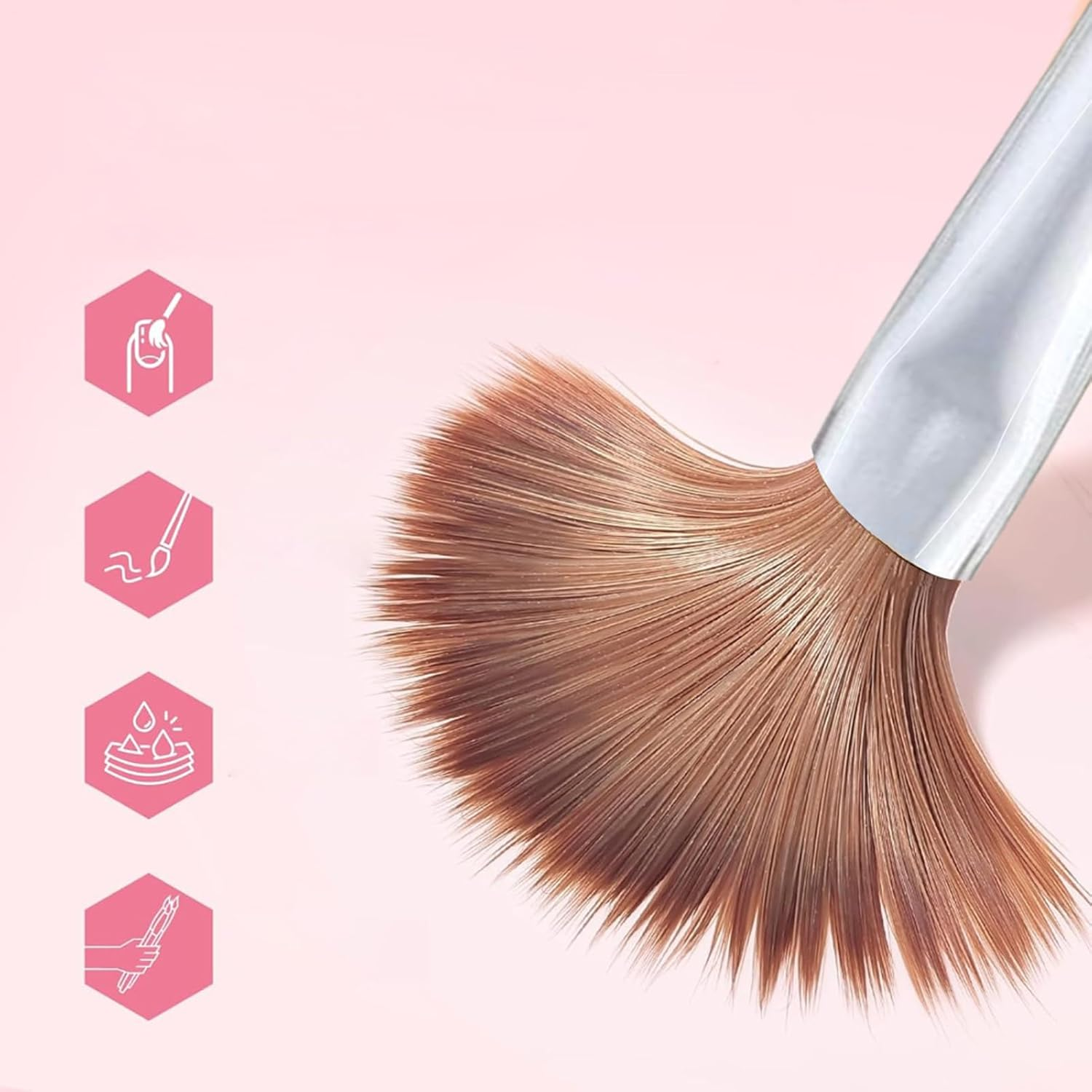 Silicone Nail Tool | Silicone Nail Dotting Tools Nail Brush - Detail Gel Sculpture Manicure Kit Liner Brush for Salon Home Travel image number 2