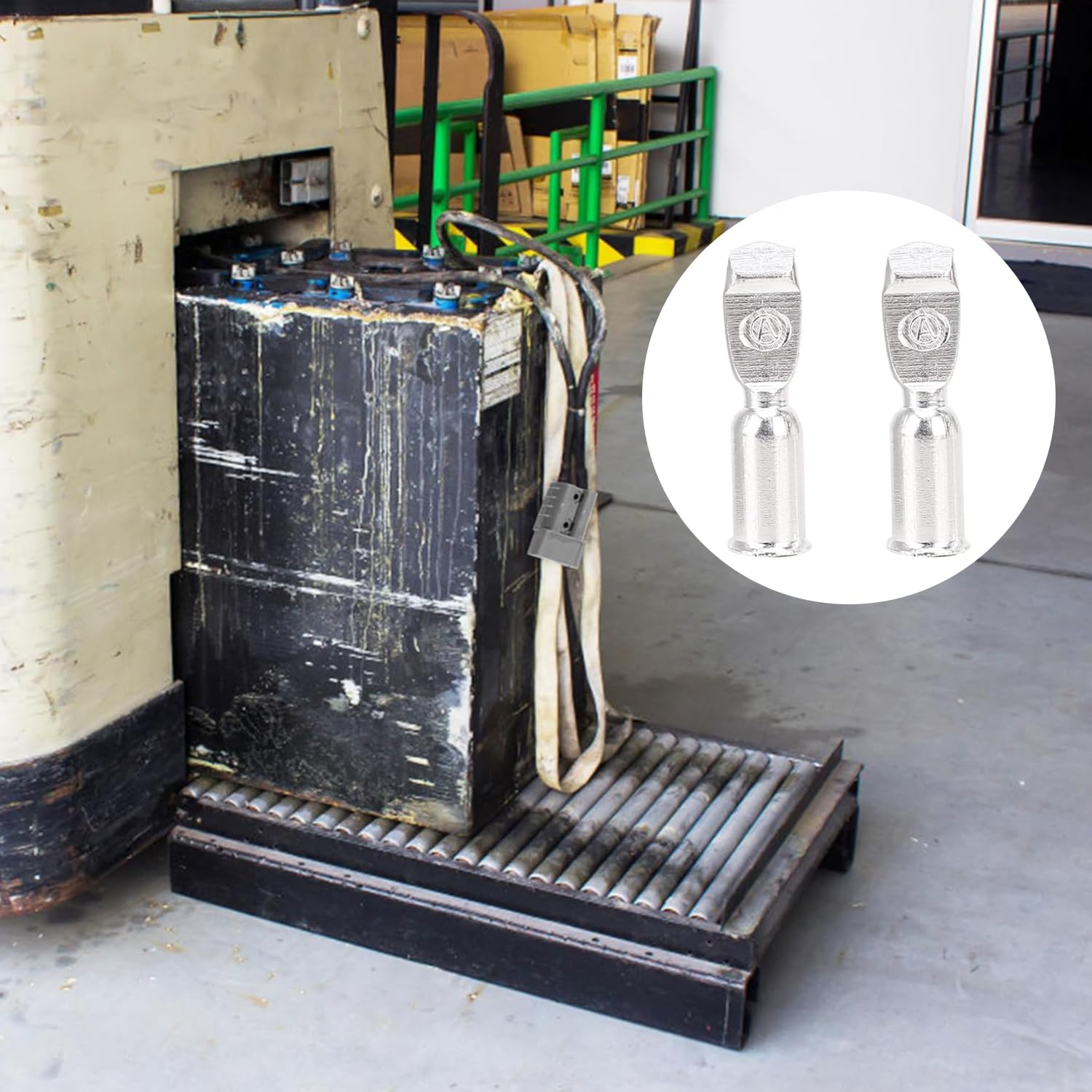 Wzenclave 20Pcs Anderson Plug Contacts Pins Lugs Terminals Fast Battery Charging Plug Replacement Terminal Pins for 50Amp Connectors 6 AWG600V Ideal for Solar and Wind Generators Tow Trucks and More image number 3