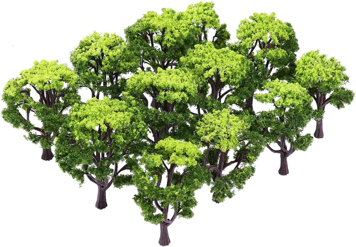 BESPORTBLE 12Pcs Mini Diorama Trees Static Grass 1/64 Model Scenery for Garden Diorama Models Trees Trains Forest Animals Scale Scenery Tree Supplies Mix image number 3