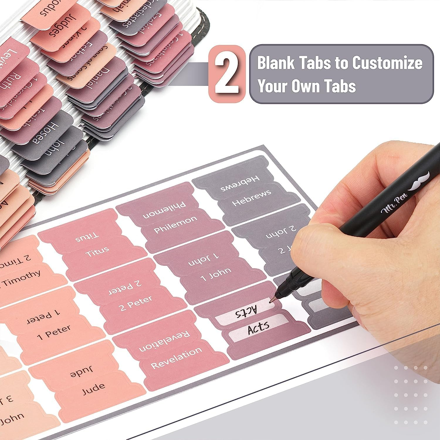 150Pcs Bible Tabs for Women and Men - Laminated Study Bible Index Labels, Color a - Mr Pen image number 6