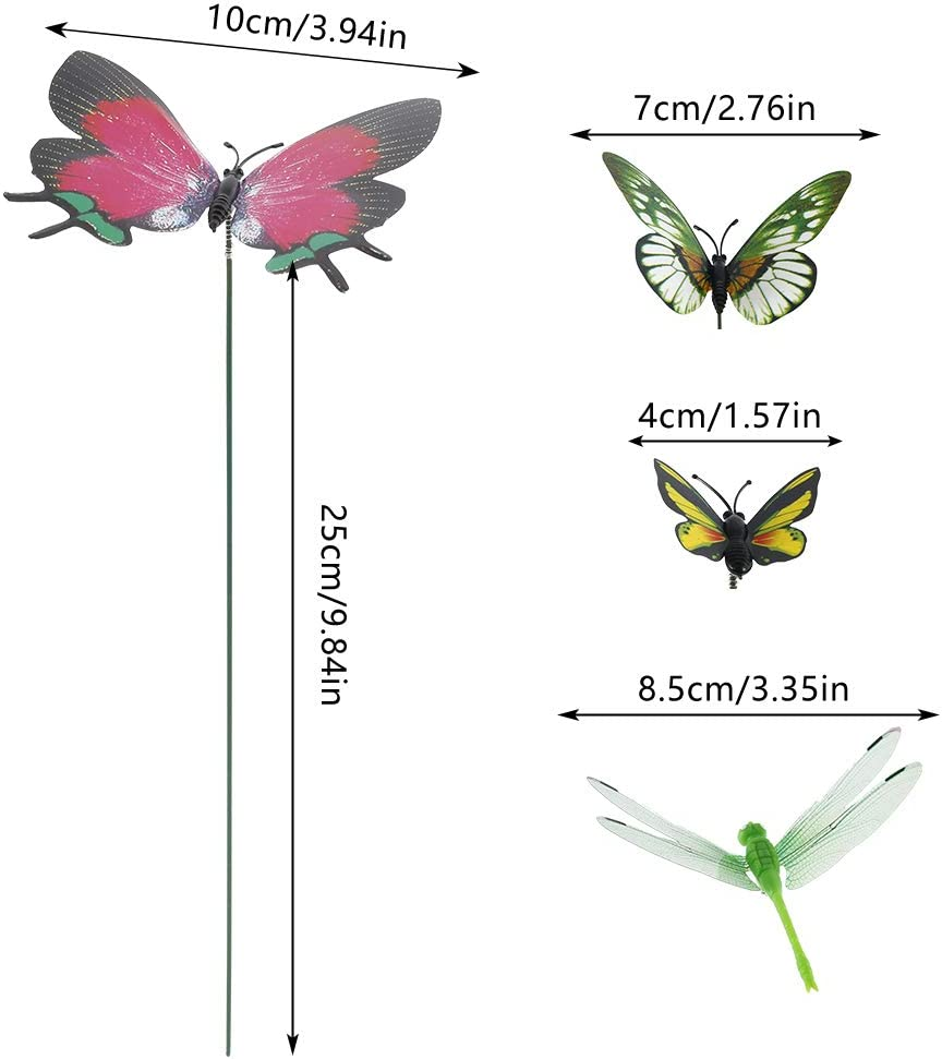 32 Pcs Butterfly Stakes, Garden Butterfly Ornaments - Patio Decor Butterfly Party Supplies Garden Stakes Decorative for Outdoor Yard Christmas Decorations image number 4