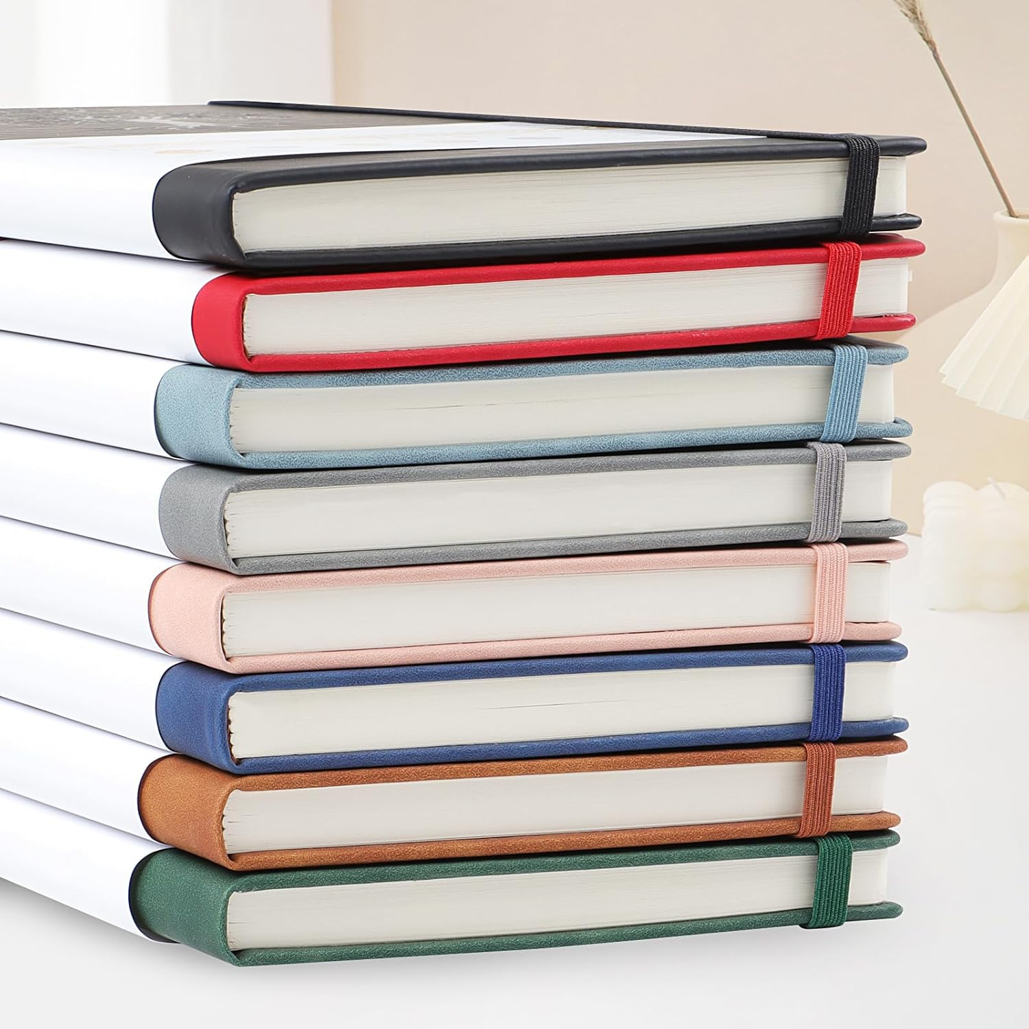 A5 Lined Journal Notebook, 192 Pages Leather Hardcover Notebook for Personal Writing, Study, Office, Travel Records(Brown) image number 3