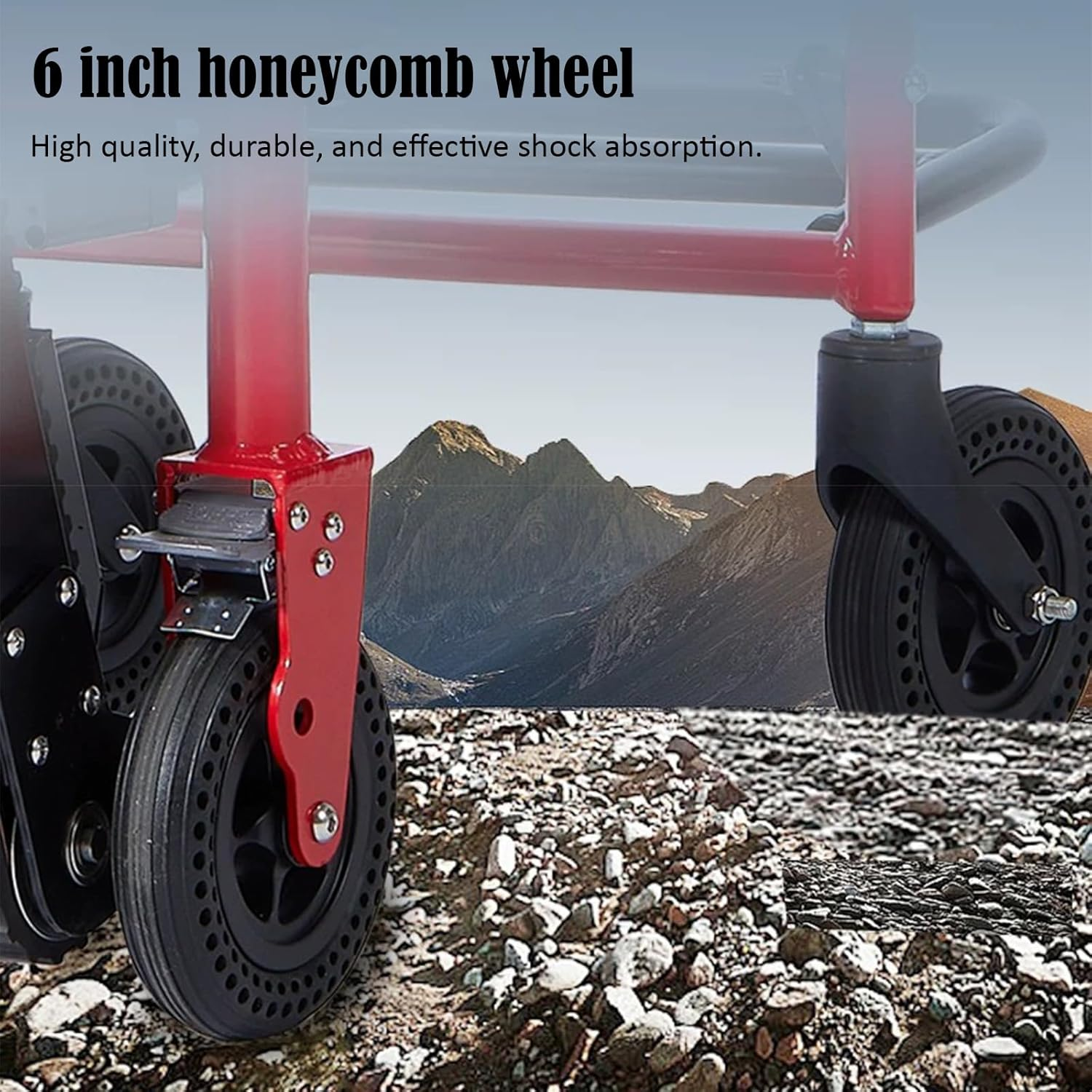 Electric Crawler Stair Climbing Wheelchair,Manual Lightweight Folding Electric Wheelchair,Electric Stair Climber ,Suitable for Disabled Seniors, with a Load of 353 Pounds, for Easy Moving and Daily Life Aids, Climbing and Descending Stairs Effortlessly (Red)