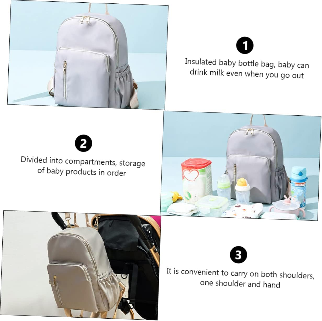 Diaper Pouch Nurse Bag Quality Tinfoil Insulated Bag for Bottle Storage and Feeding