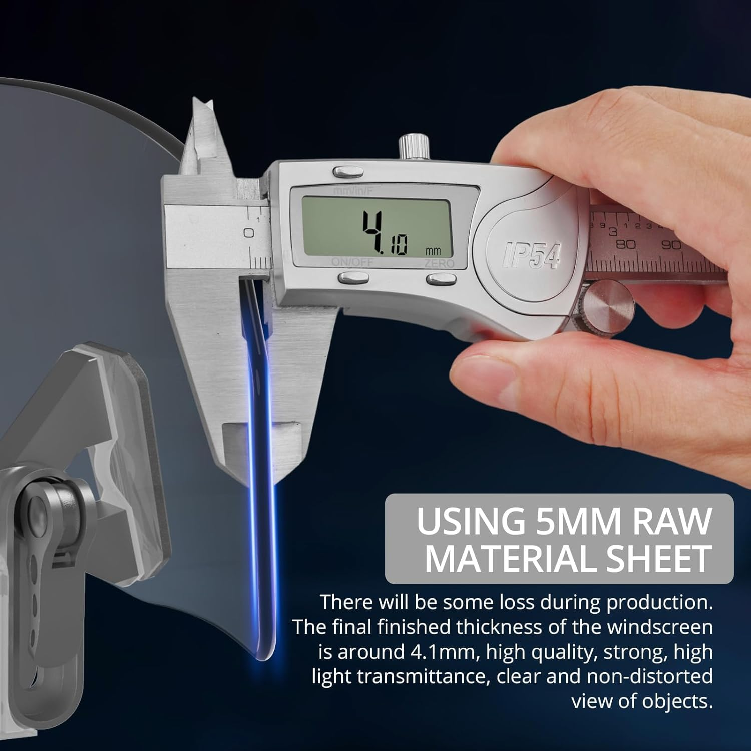 Justech Motorcycle Windshield, Adjustable Motorcycle Windshield Extension Spoiler Clips, Universal Windscreen Wind Air Deflector for Kawasaki BMW Triumph Motorbike-Transparent, Silver Bracket image number 5