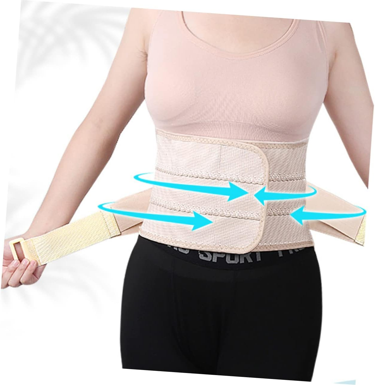 FRCOLOR Postpartum Belly Wrap Band Breathable Cotton Waist Trainer for Women Tummy Corset with Steel Support Lightweight Waist and Back Support for Yoga and Running image number 3