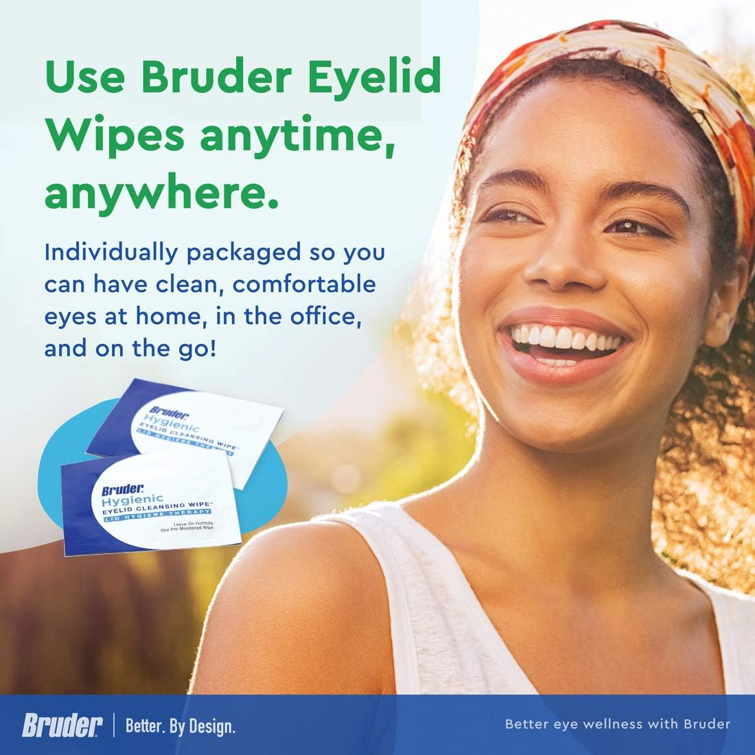Bruder Hygienic Eyelid Cleansing Wipes | Rinse-Free Exfoliating Wipes Remove Excess Oil and Debris from Eyelids & Lashes | 30 Count Box image number 3