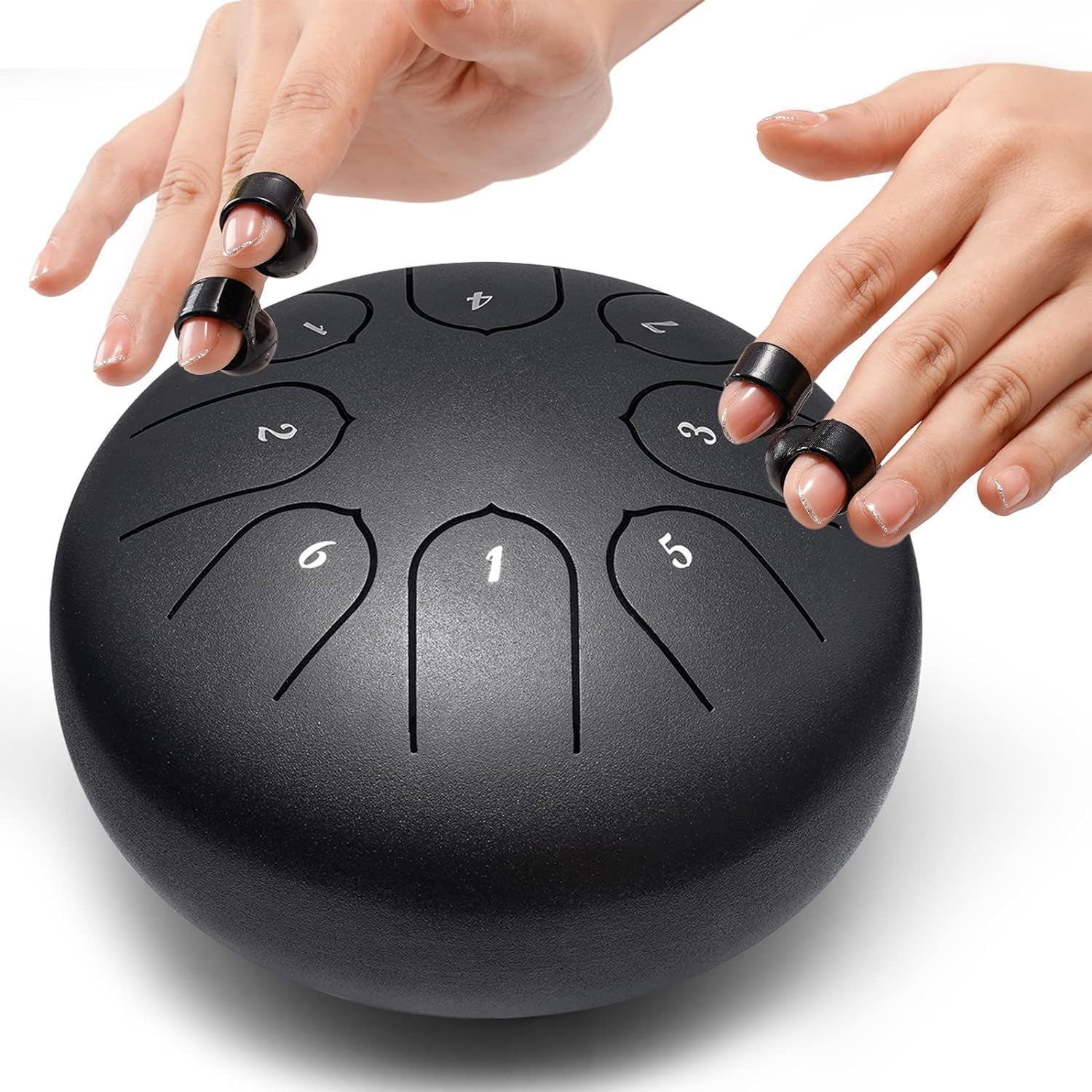 Steel Tongue Drum 6 Inch 8 Notes Hand Drums with Bag Sticks Music Book, Sound Healing Instruments for Musical Education Entertainment Meditation Yoga Chakra