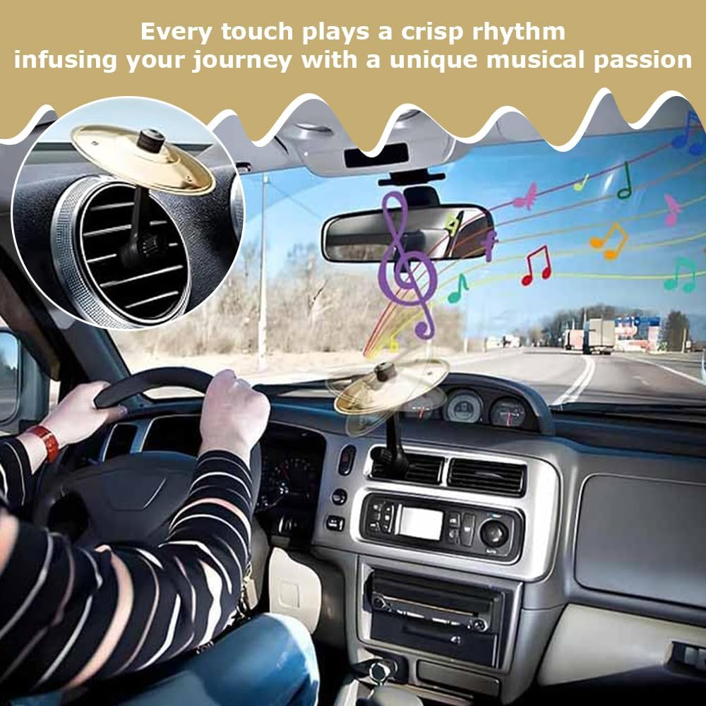 MOTRAIN 2 Pcs Car Crash Cymbal/Mini Cymbal Drum Decoration,Drum Cymbal Air Vent & Mini Crash Cym for Car Ventilation,Easy Installation image number 6