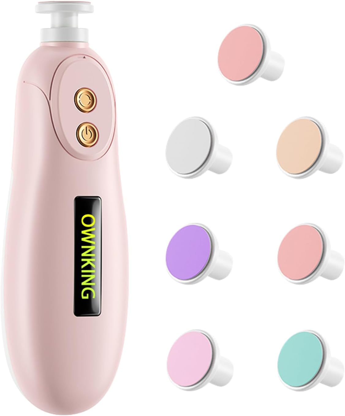 Baby Nail Trimmer, Baby Nail File Electric with Safety Protection, Gentle Nail Trimmer Care Kit with LED Light, Baby Nail Clipper Electric Rechargeable with 7 Replacement Heads, Green