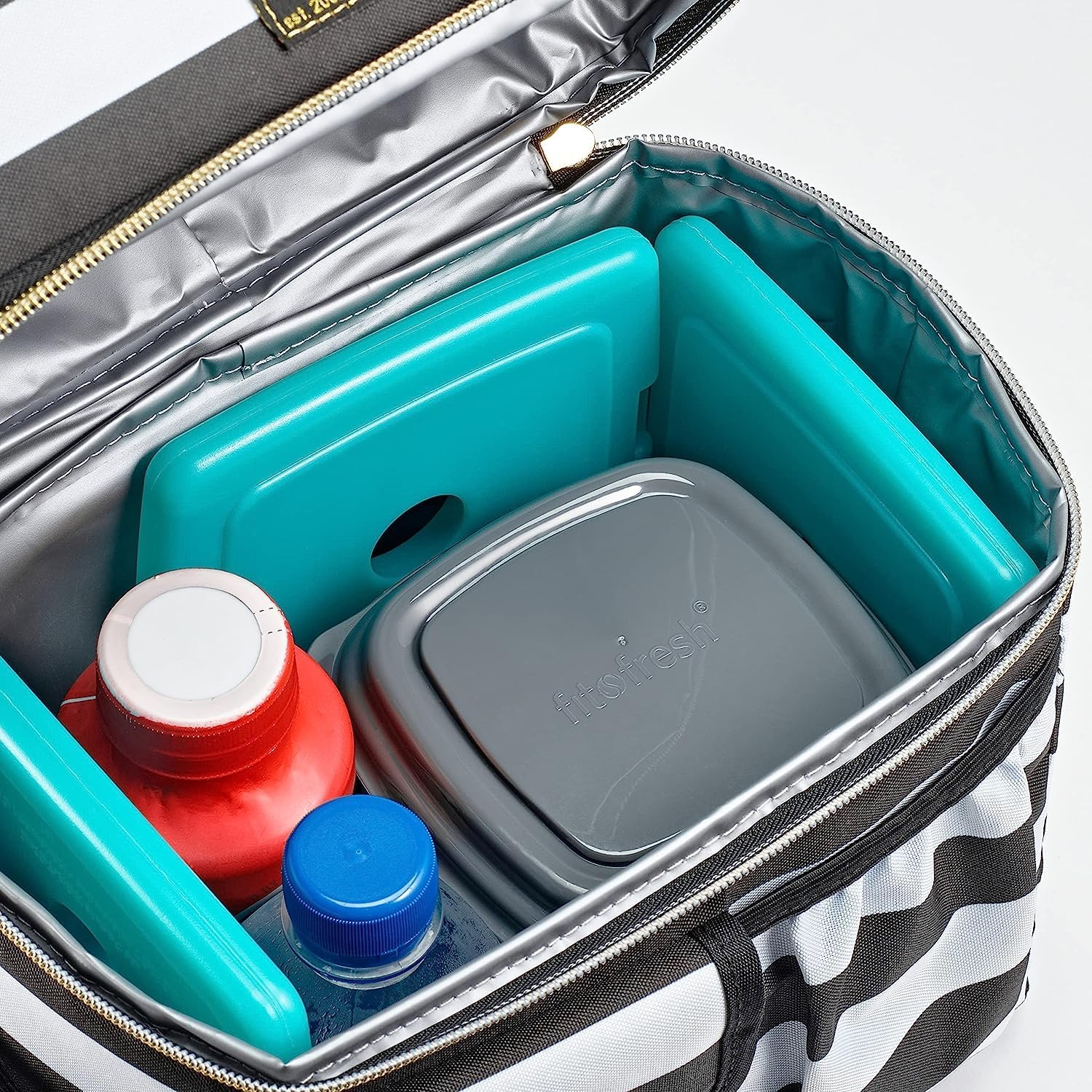 Cool Coolers by Fit + Fresh, Reusable & Long-Lasting Slim Ice Packs, Cold Packs for Lunch Boxes, Ice Packs for Lunch Bags - Clear Blue 8 Pk image number 3