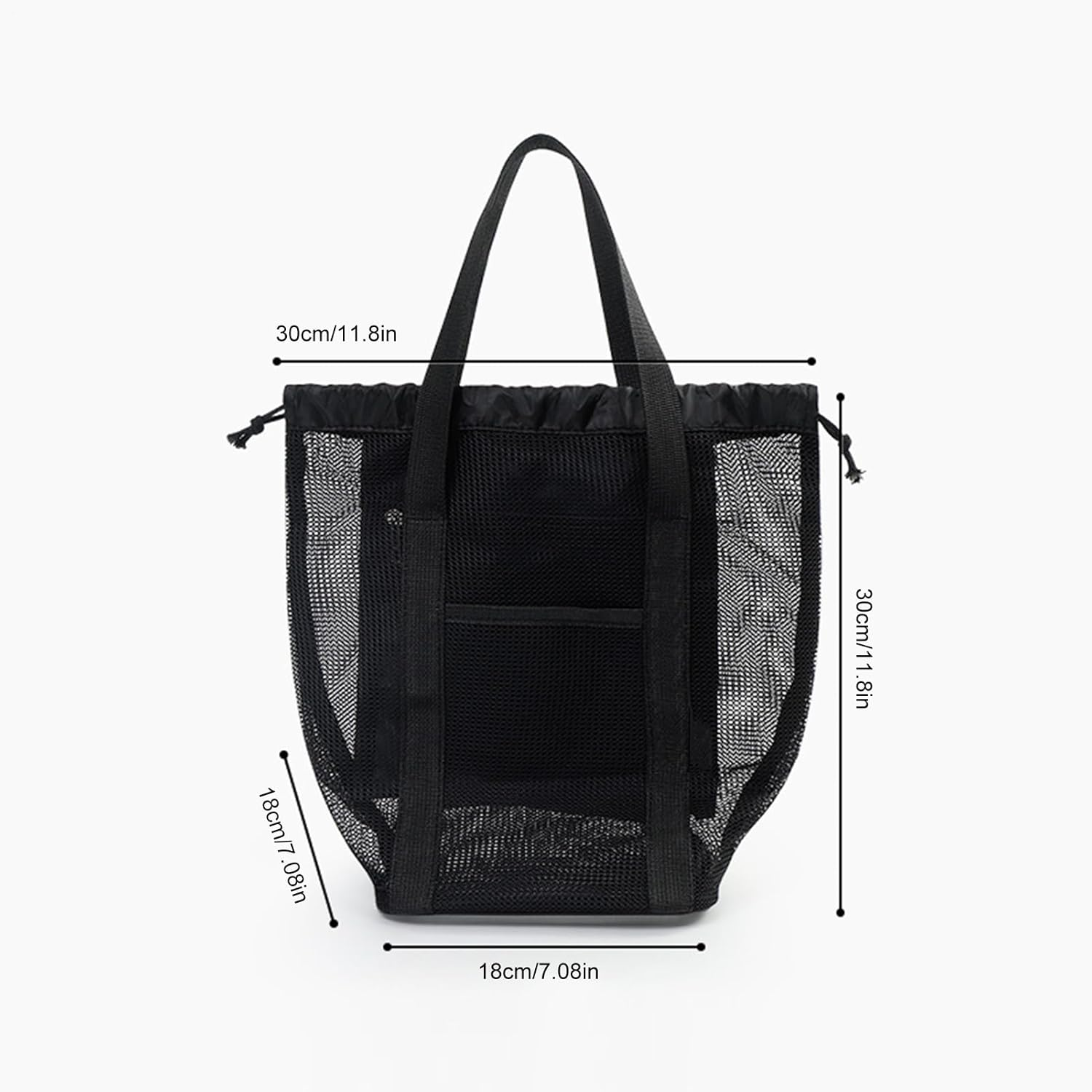 Mesh Beach Bag, Grocery Storage Tote, Lightweight Swim Pool Bag, Outdoor Activity Organizer, Sturdy Spacious Travel Accessory for Towels Sunscreen Clothes And image number 3