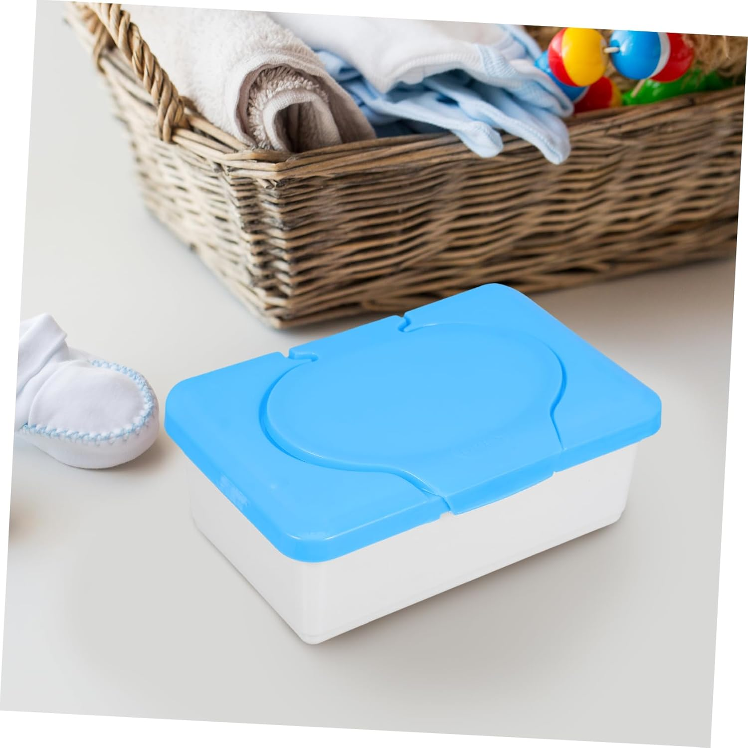 2Pcs Cleansing Wipes Box Portable Refillable Dispenser for Bathroom and Nursery Travel Use Plastic Storage Case image number 3