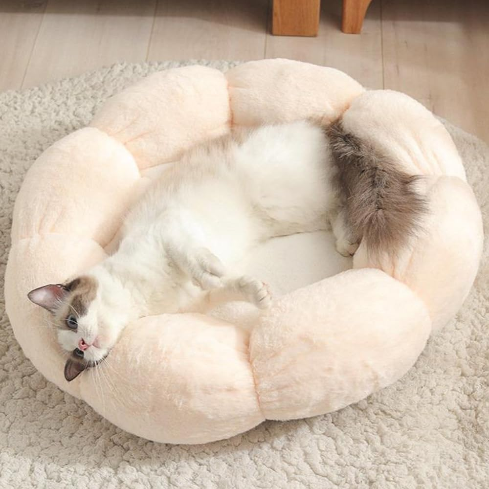 21 Inch Pet Bed, Washable and Non-Skid Cat Dog Bed, Soft Plush Warm Winter Puppy Bed for Small and Medium Dog Puppy Kitten Kitty Sleeping, Fits up to 20 Lbs image number 2