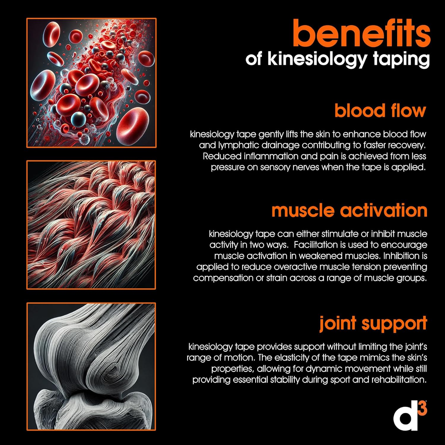 D3 X35 Extra Long Xtreme Waterproof Sweatproof Kinesiology Tape Roll - 50Mm X 35M Latex-Free Hypoallergenic Joint Muscle Sports Physio Medical Injury Support (Beige) image number 5