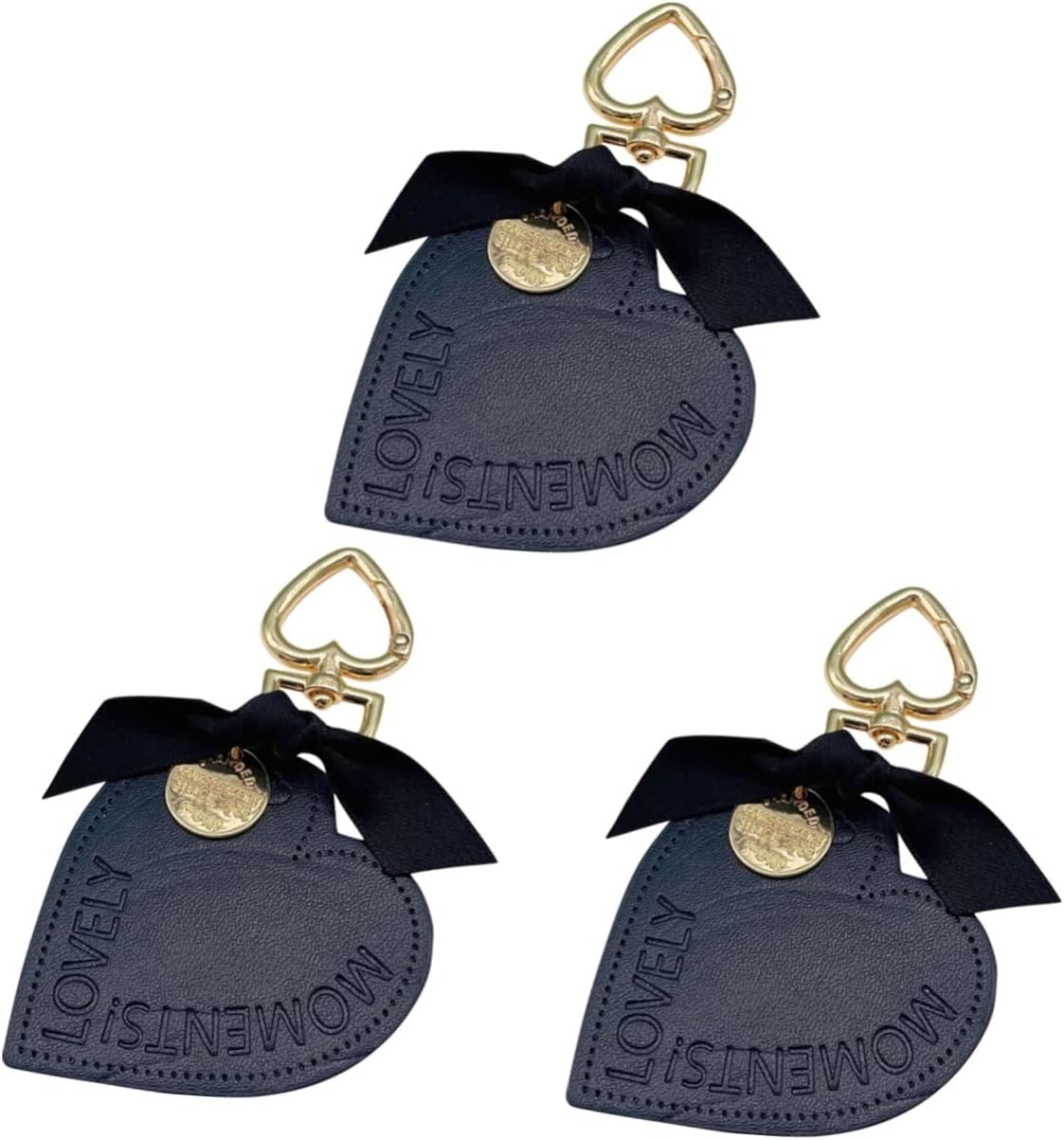 HAPINARY 3Pcs Heart Pendant Key Ring Decorative Heart Shape Backpack Pendant Leather Keychain for Car Key Ring Holder Bag Hanging Ornament