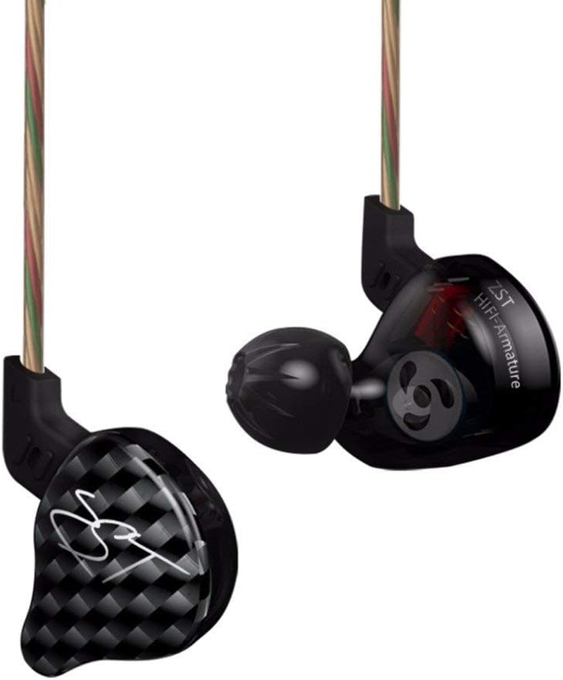 KZ ZST Earbuds Dynamic Hybrid Dual Driver in Ear Earphones (Without Mic, Black) image number 4