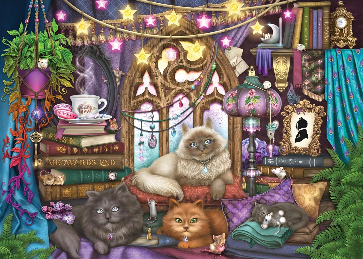 Cats in the Library 1000-Piece Jigsaw Puzzle image number 1