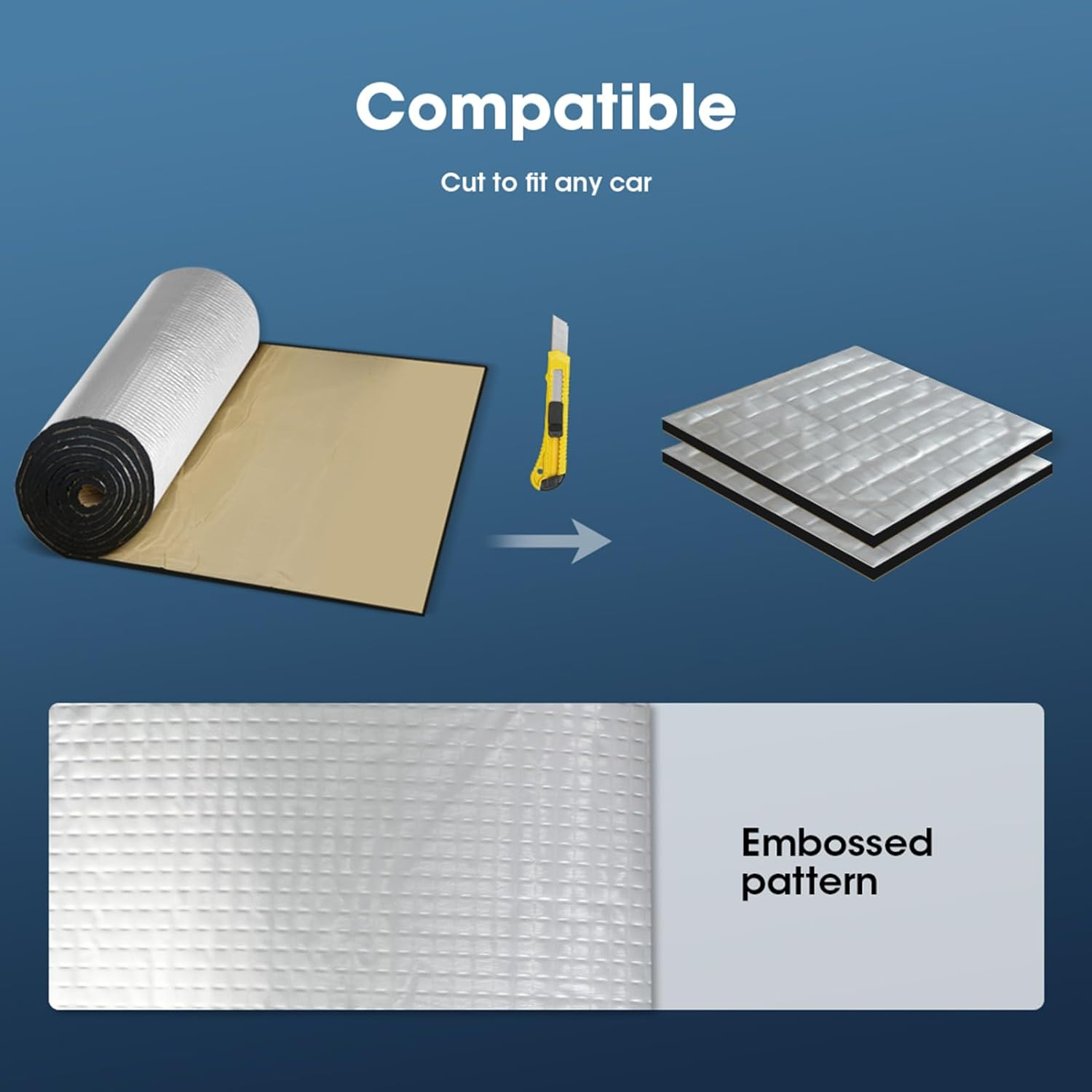 Manan Sound Deadener 10MM Car Noise Proofing Insuation Mat Auto Heat Shield Foam Waterproof & Fireproof Easy to Cut Self-Adhesive | 10Mm Thick, 5M X 1M/Roll