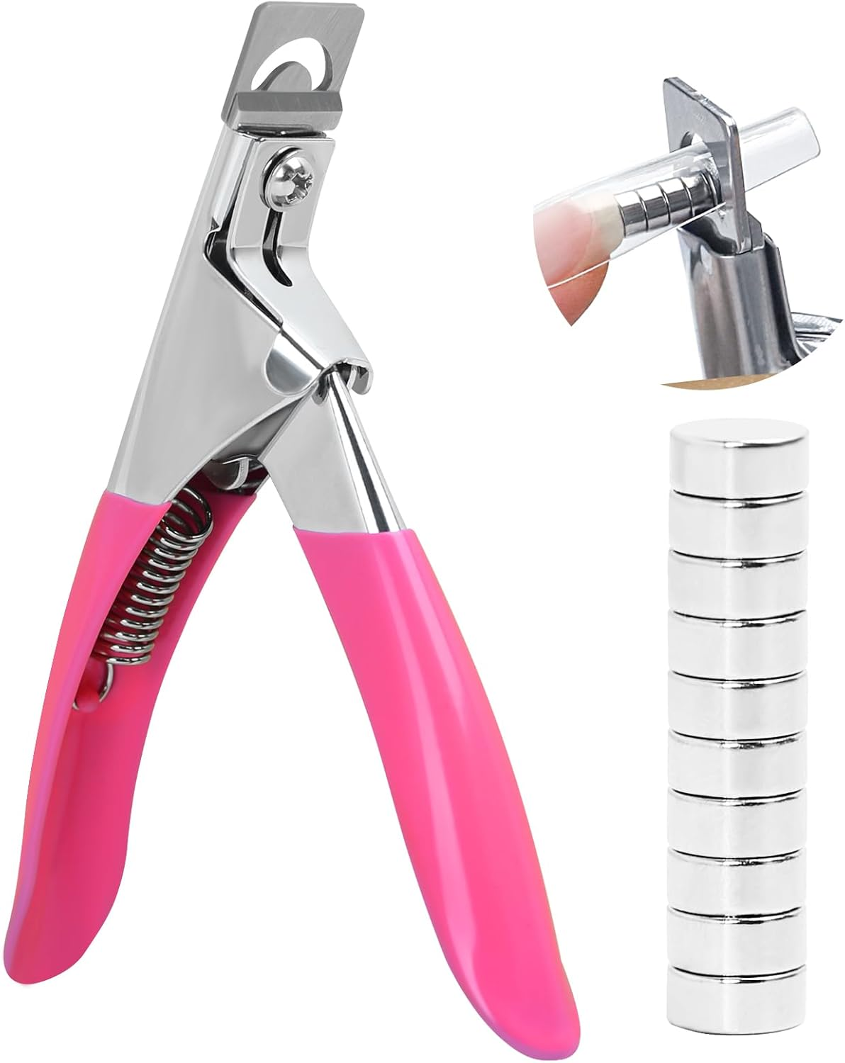 C12Rtive Acrylic Nail Clipper with Magnets,Nail Clippers Acrylic Nail Cutter,Nail Cutter for Nail Tips with 10PCS Sizer Magnets,Manicure Tool for Salon or Home Nail Art(Blue)