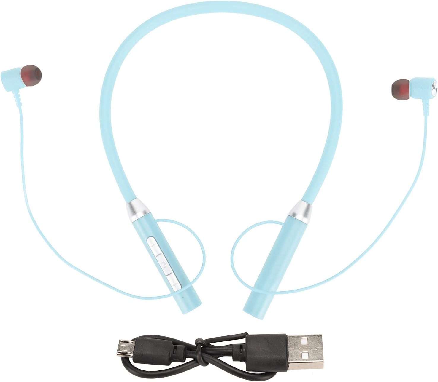 Wireless Neckband Earbuds Bluetooth 5.2 IPX5 Waterproof Magnetic with Enhanced Bass Stereo Sports Headphones for Workout (Blue)