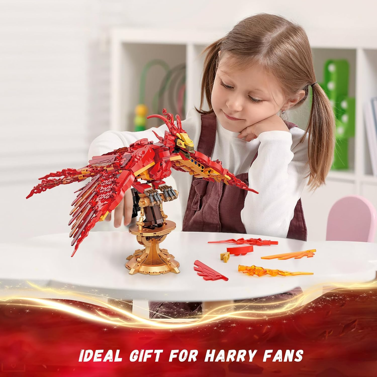 Harry Fire Phoenix Building Set, Magic Potter Phoenix Collection Model for Adults, Compatible with  Bird, Ideas HP Building Toy for Kids Boys and Girls Ages 6+ (938 PCS)