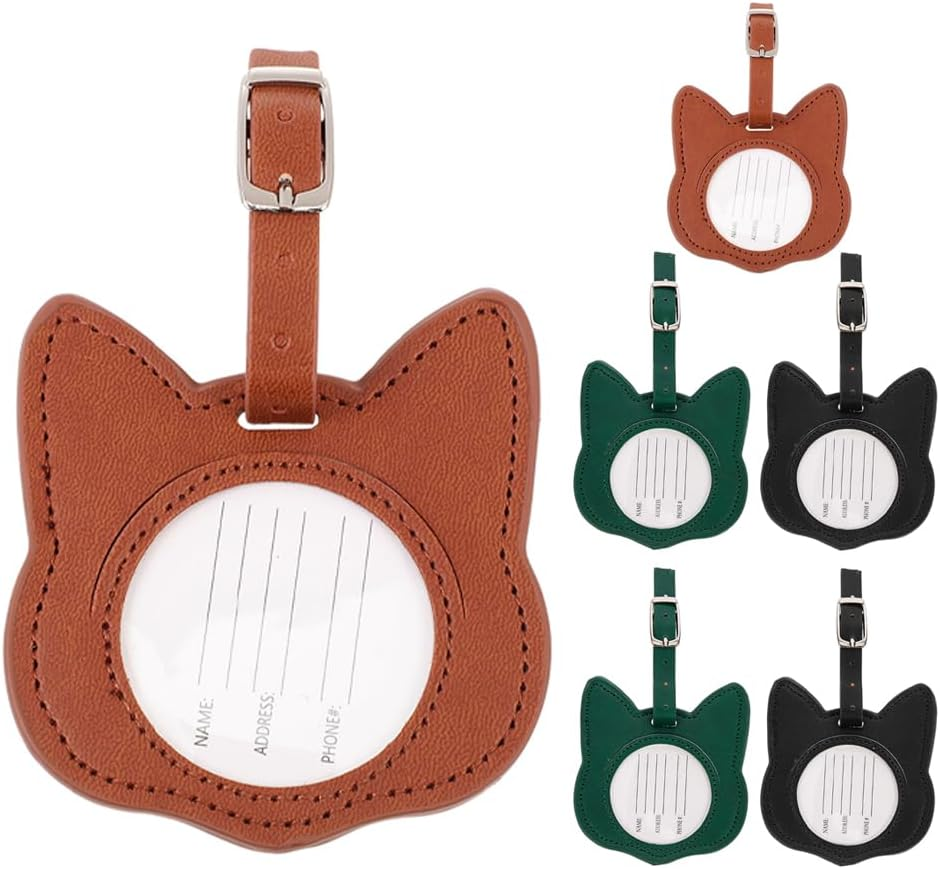 CIMAXIC 6Pcs Cat Luggage Tags: Cute Cat-Shaped Bag Identifier Cartoon Suitcase Label Travel Baggage Tags Luggage Identify Label for Women Men image number 4