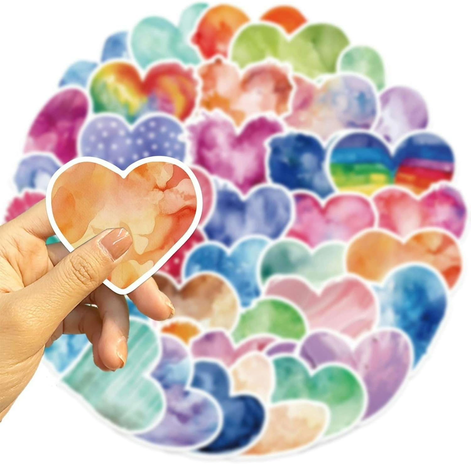 Heart Stickers for Kids, 50Pcs Cute Stickers for Kindle Book Laptop Computer Water Bottle Skateboard Guitar, Scrapbooking Supplies for Toddlers Kids Boys Girls Teens image number 2