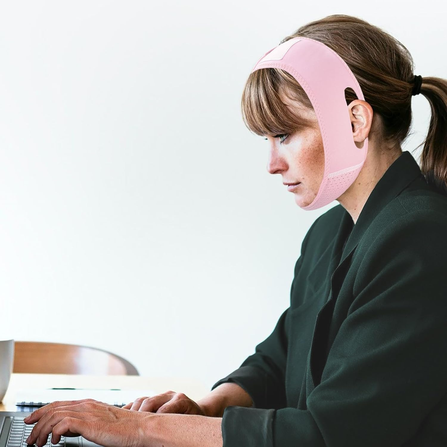 Buyongwant 2 Pack V Line Lifting Mask V Shaped Face Chin Strap for Sleeping,Sagging,Jaw Exerciser (Pink) - 2P Pink image number 4