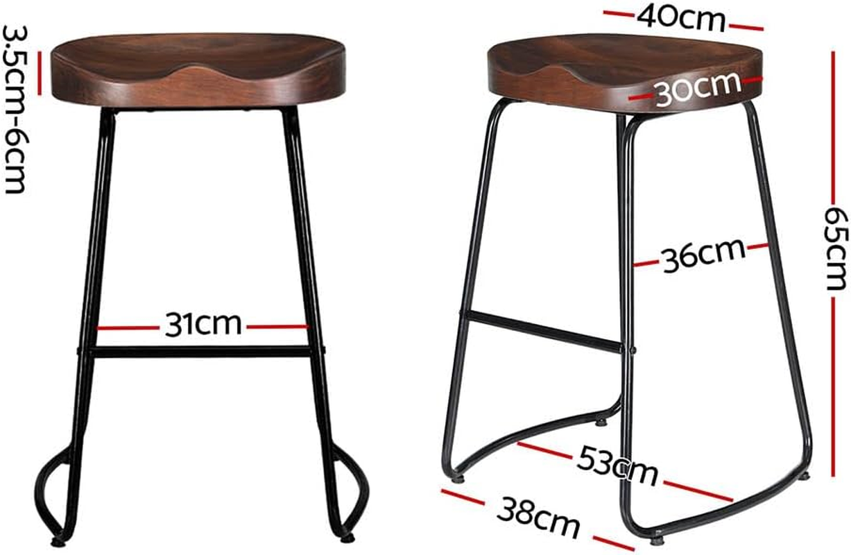 Artiss Bar Stools Stool Set of 2 Kitchen Counter Barstools Dining Chair Vintage image number 2
