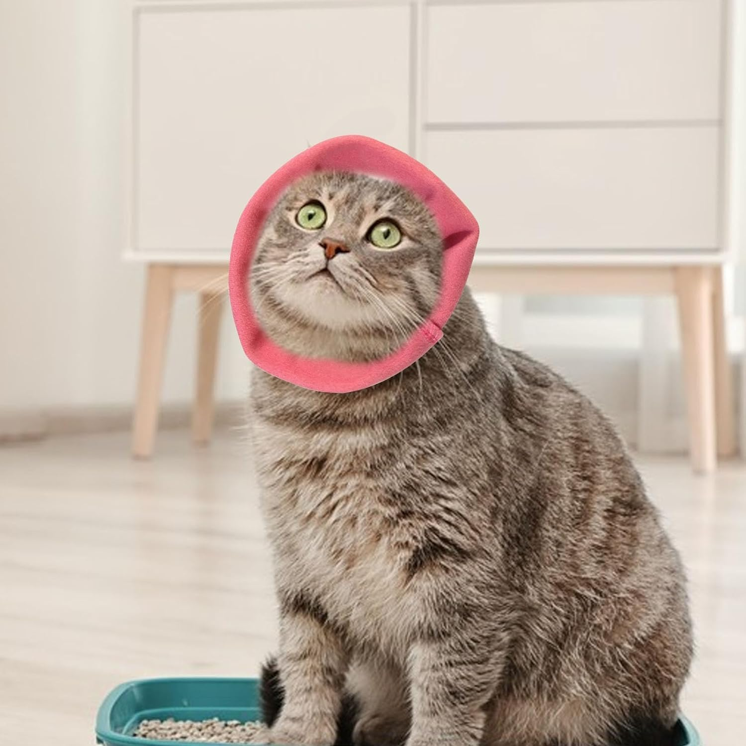 Quiet Ears Dog Hoodies Hat for Noise Protection - Calming Hood No Flap Ear Wraps Cover Muffs for Dogs, Pink (S) image number 4