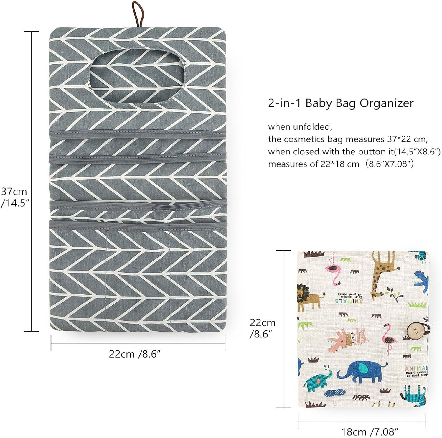 Foldable Diaper Bag, Portable Diaper Pouch, Multipurpose Diaper Pouch, Washable Diaper Bag Organizer Tote, Reusable Pouch for Baby Including Wipes, Toys, and Bottles, 22X18X2 Cm, image number 3