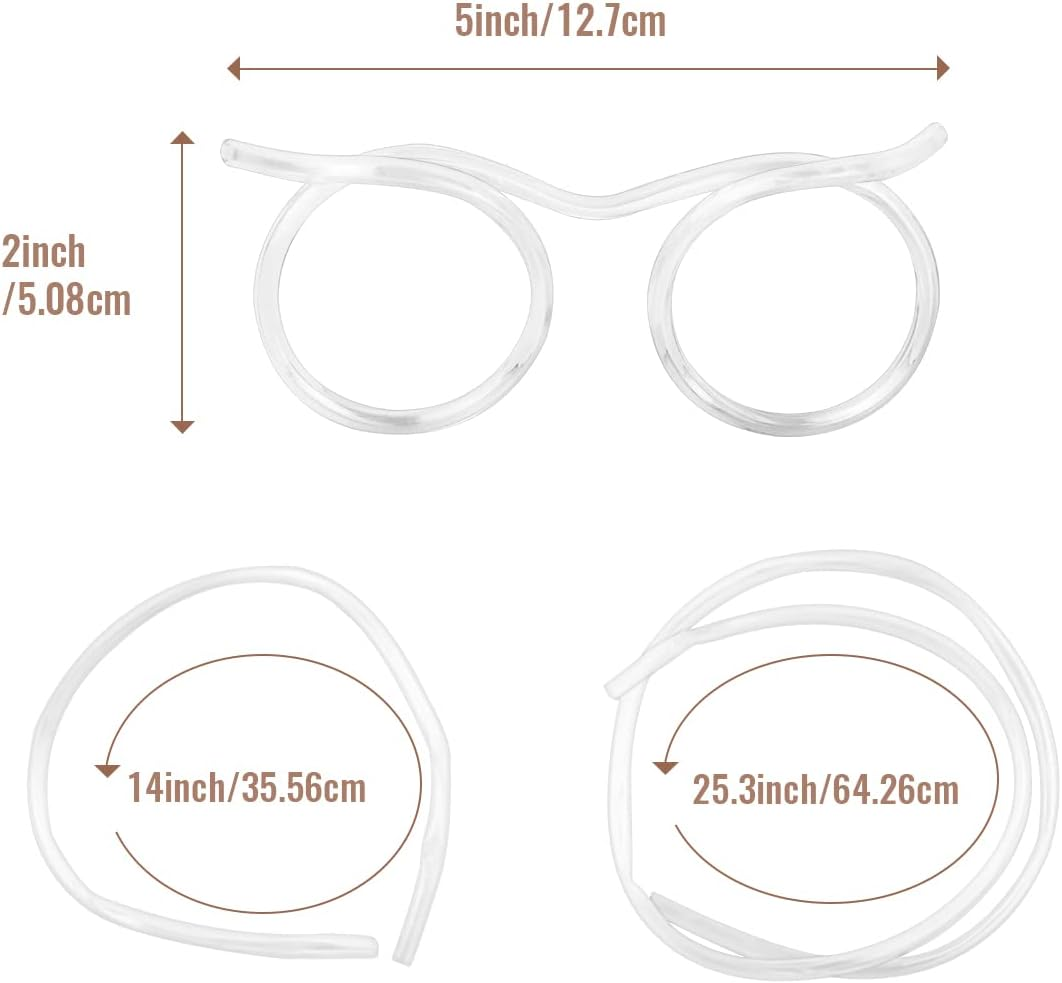 2 Pcs Silly Novelty Loop Straw Glasses, Fun Loop Eye Straws Reusable Eyeglasses Straw for Parties Birthday, DIY Fun Activities, Kids Party, Annual Meeting