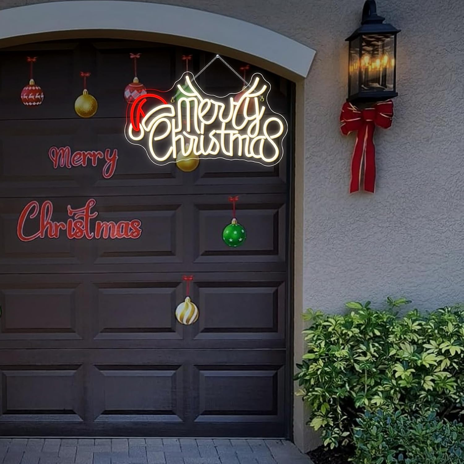 SIGNSHIP Merry Christmas Antlers Hat Neon Sign, Merry Christmas Elk Antlers Hat LED Sign, LED Lettering with Dimmable, Light Signs for Wall Decoration, Christmas Party, Bedroom, New Year Party image number 2