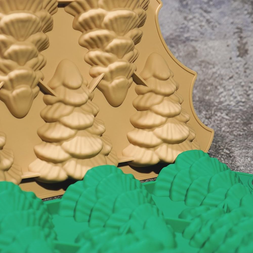 Pattern Christmas Chocolate Moulds Silicone Christmas Cake Chocolate Mould Christmas Silicone Fondant Moulds Silicone Christmas Fondant Moulds 3D DIY Baking Tools image number 1