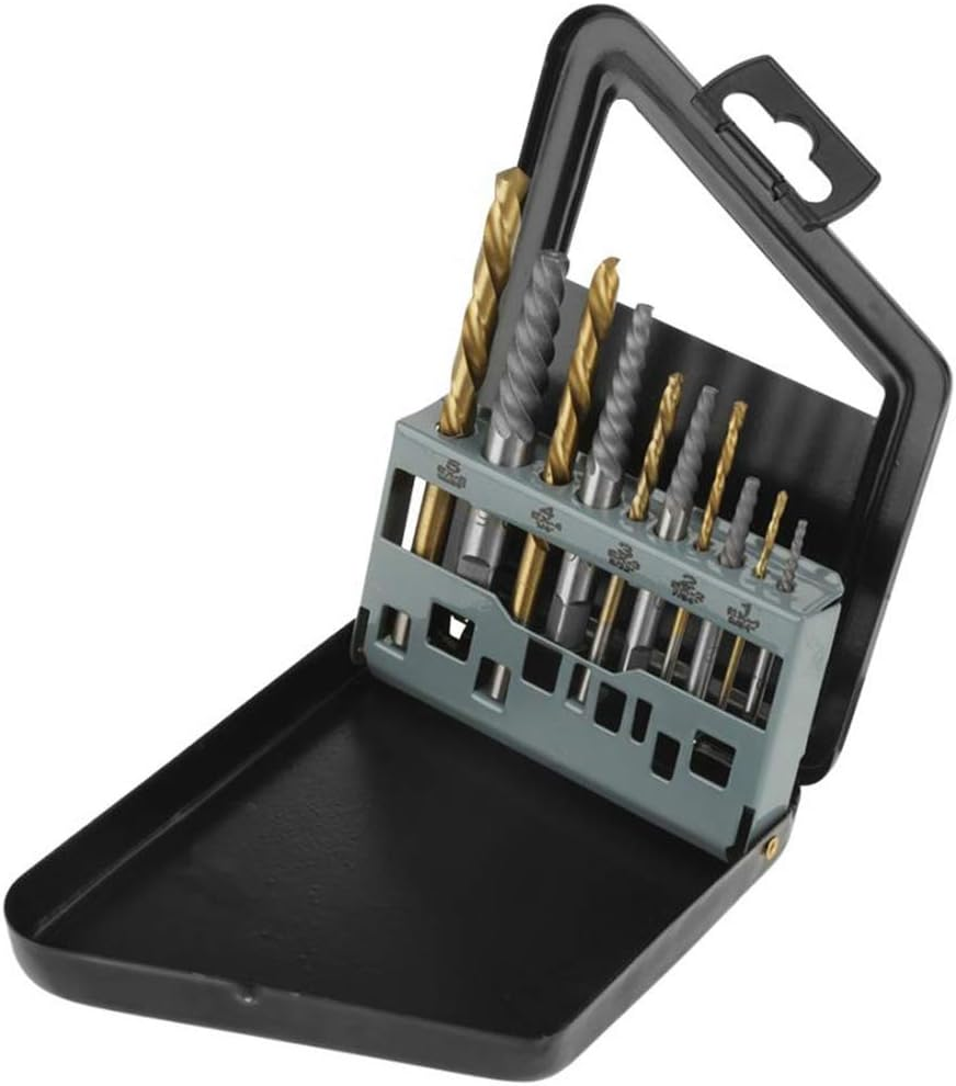 10Pcs Screw Extractor Set with Left Hand Cobalt Drill Bitsremover Kit