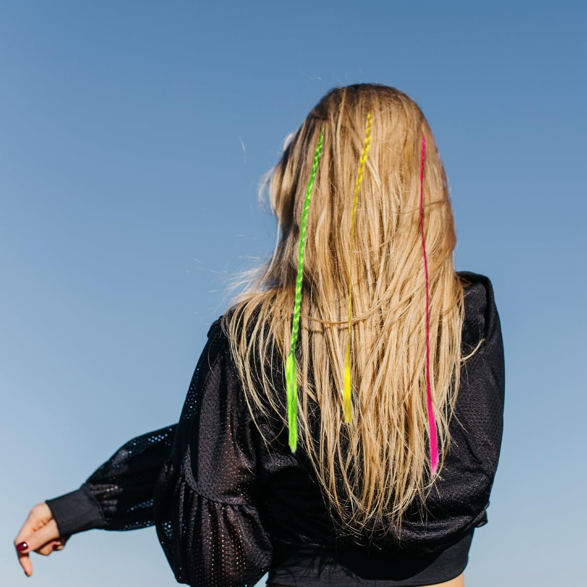 Colorful Braids Clips, 24 PCS Colorful Hair Extensions Clip for Party, Cosplay, Performance (About 30Cm/11.81In) image number 1